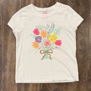 Cat & Jack White Floral Bouquet Tee - Short Sleeve